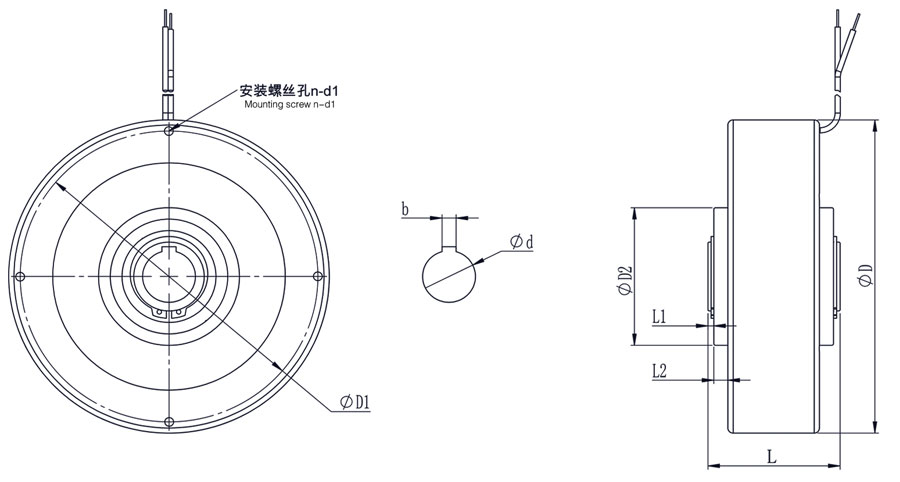 ZX-空磁粉制動器外形圖